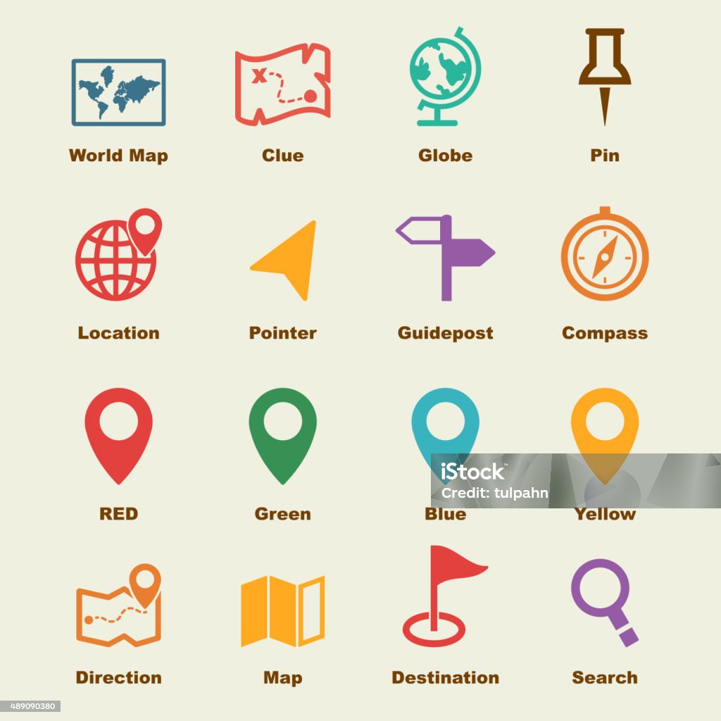 Important Map Elements Map Elements Stock Illustration - Download Image Now - Arranging, Arrow ...