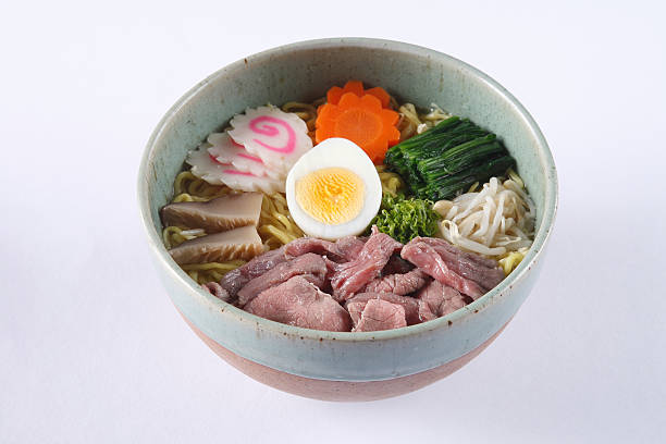istock Beef shoyu ramen isolated on white background 489110138