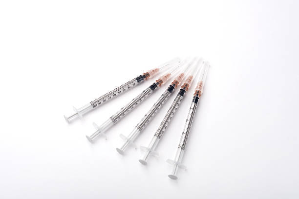 istock Top view of the five disposable syringes 489110334