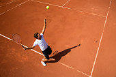 Young man playing tennis