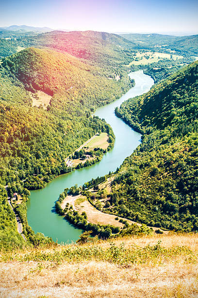 istock French rolling landscape countryside with Ain river view in summer 489113356