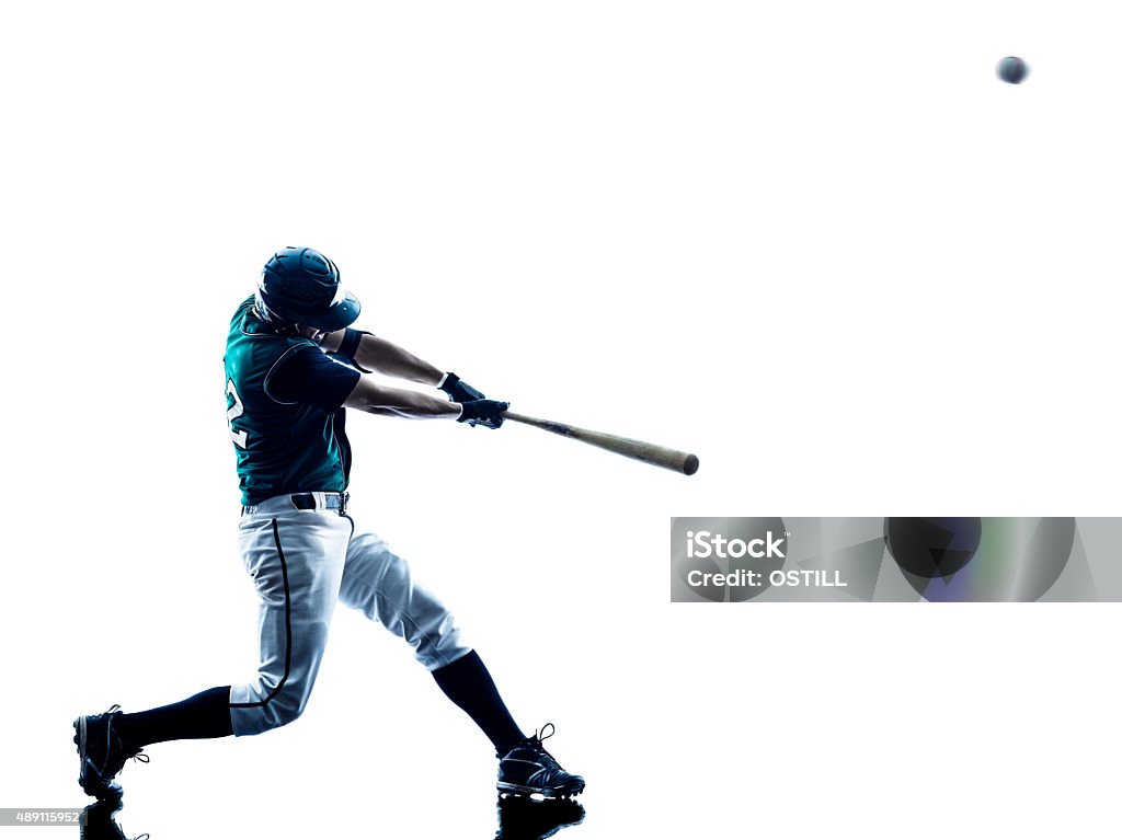 Homme silhouette isolé Joueur de baseball - Photo de Joueur de baseball libre de droits