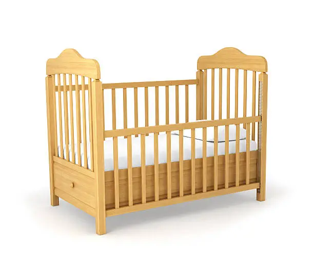 Baby cot isolated under the white background