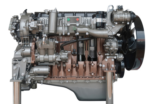 Engine Vehiccles Commercial Vehicle Engine Isolated On White With Path Stock Photo ...