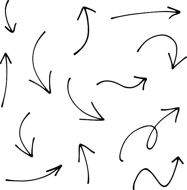 Set of Doodle Sketch arrows, pointers. Design element for Infographics, Visual aid