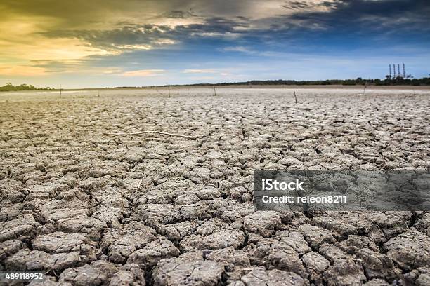 Land With Dry And Cracked Ground Desert Stock Photo - Download Image Now - 2015, Accidents and Disasters, Arid Climate