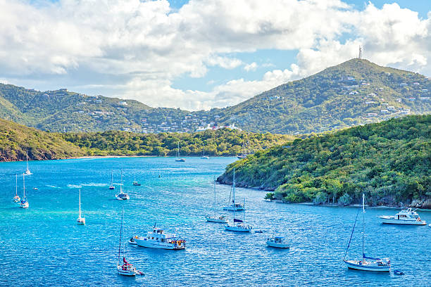 St. Thomas Busy harbor in St. Thomas, Virgin Islands, Caribbean st. thomas virgin islands photos stock pictures, royalty-free photos & images