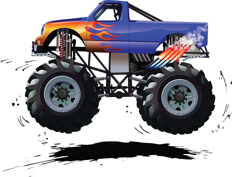 Cartoon Monster Truck. Available EPS-10 separated by groups and layers with transparency effects for one-click repaint