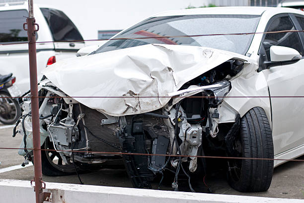 istock Car wreck waiting to be repaired 489120962