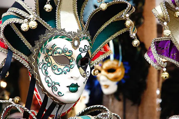 Colorful Venetian carnival masks