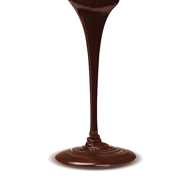 schokolade aus kakao flow isoliert auf weißem hintergrund. vektor - chocolate sauce stock-grafiken, -clipart, -cartoons und -symbole