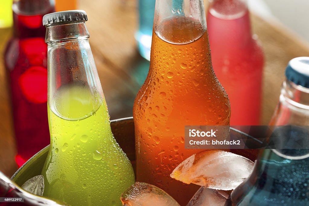 Assorted Organic Craft Sodas Assorted Organic Craft Sodas with Cane Sugar Soda Stock Photo