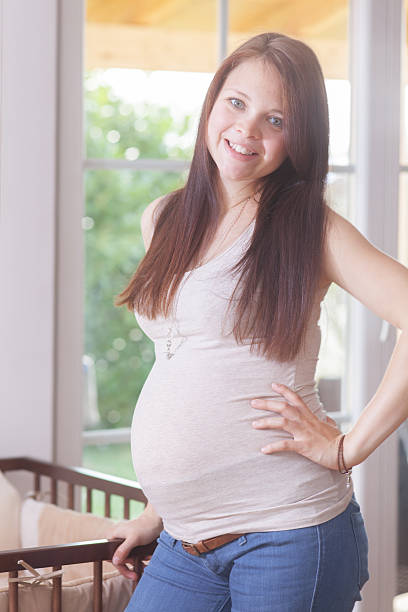 istock Happy Pregnant Girl 489123609