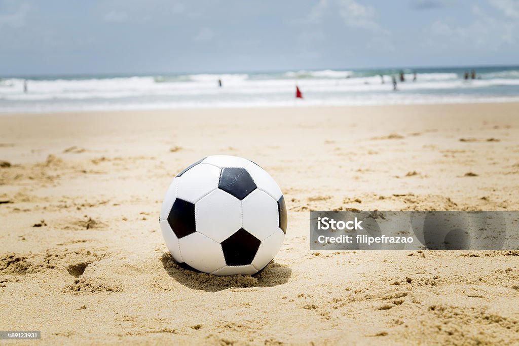 Soccer ball on the beach Leblon Beach Stock Photo