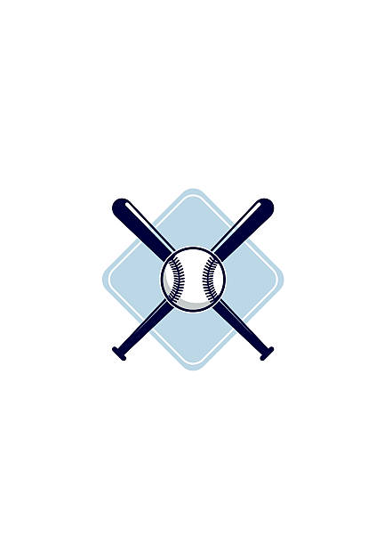 Baseball emblem or badges with crossed bats. Baseball sporting emblem or badges with crossed bats baseball diamond softball baseballs backgrounds stock illustrations