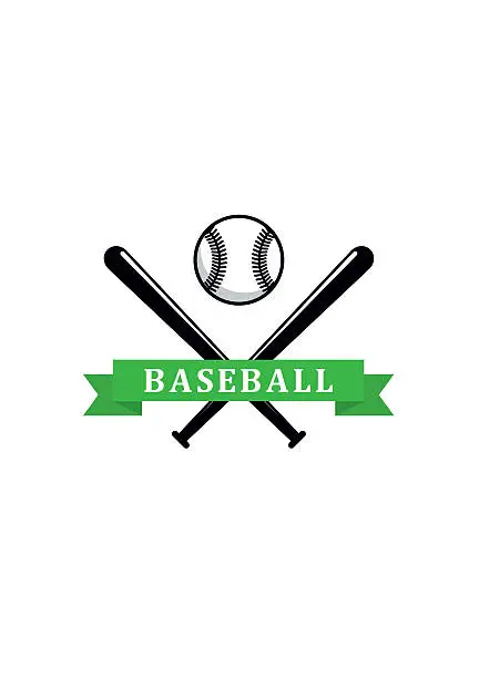 Vector illustration of Baseball emblem or badges with crossed bats.