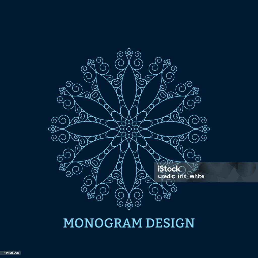 Blue Simple Monogram Vector Illustration Of The Linear Blue Monogram Stock Illustration ...