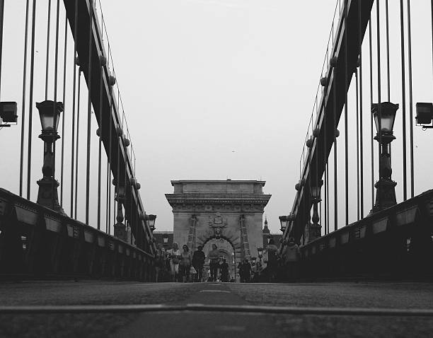 The Chain Bridge without cars stock photo