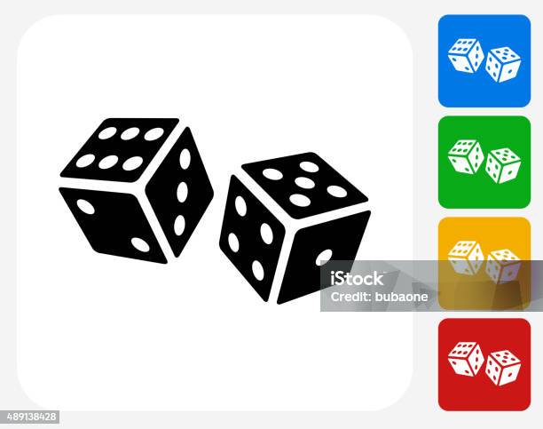 Dice Icon Flat Graphic Design Stock Illustration - Download Image Now - Dice, Icon Symbol, Gambling