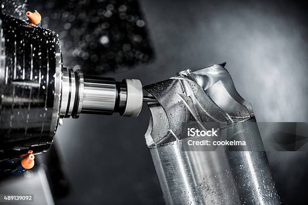 Metalworking Cnc Milling Machine Stock Photo - Download Image Now - CNC Machine, Occupation, Metal Worker