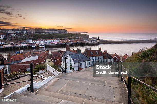 Whitbys 199 Steps Stock Photo - Download Image Now - Whitby - North Yorkshire - England, Beach, England