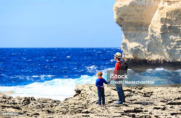 Father And Son Looking At Mountains Family Travel Stock Photo - Download Image Now - 2015, Activity, Adult