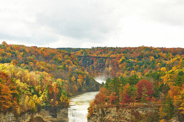 istock Autumn scene of waterfalls and gorge 489140262