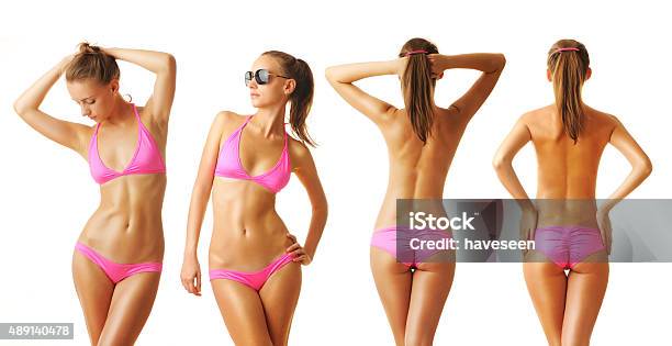 Sexy Tan Woman In Bikini Collection Stock Photo - Download Image Now - Adults Only, Composite Image, Image Montage