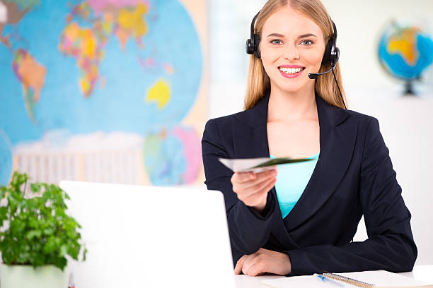 istock Creative concept for travel agency office 489140672