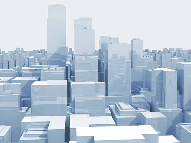 istock Abstract digital cityscape with tall skyscrapers 489140952