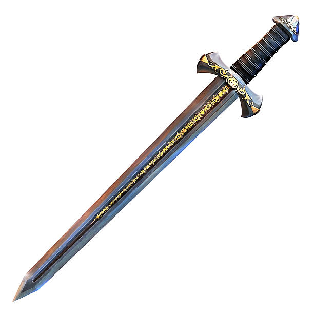 illustrazioni stock, clip art, cartoni animati e icone di tendenza di knight spada - sword