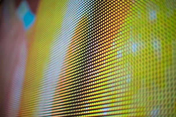 istock Orange and yellow colored LED smd screen 489141530