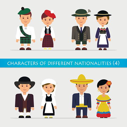 Set characters of different nationalities