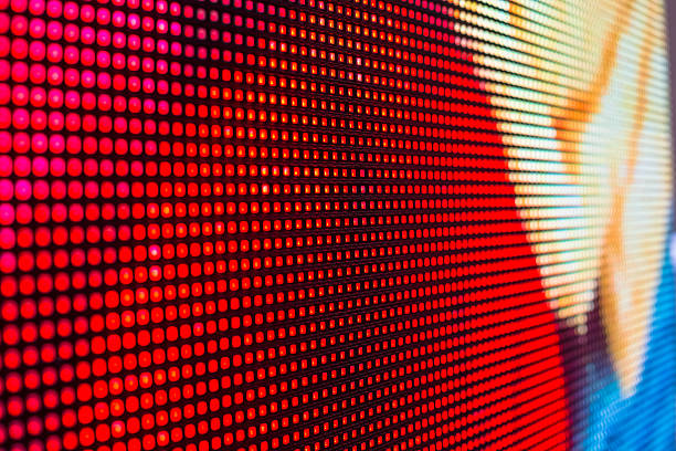 istock Bright red and yellow colored smd LED screen 489144390