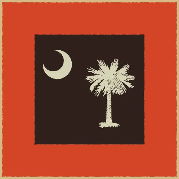 Vector illustration of Hurricane Warning Flag - South Carolina