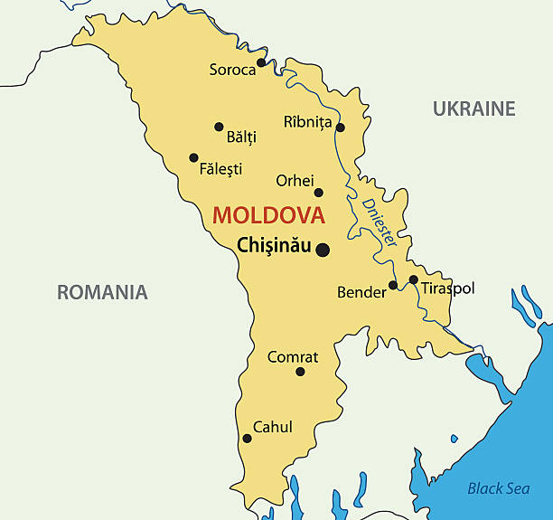 Republic of Moldova - vector map Republic of Moldova - vector map moldova stock illustrations