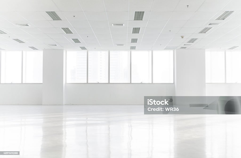 Open empty office space White open space office interior can be used as background 2015 Stock Photo