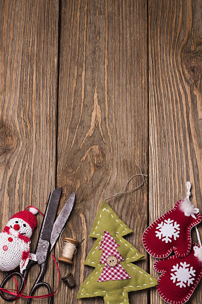istock Christmas toys with their own hands, space for text 489153544