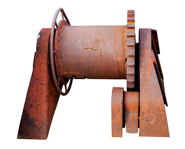 istock Old rusty mechanism isolated on a white background 489167338