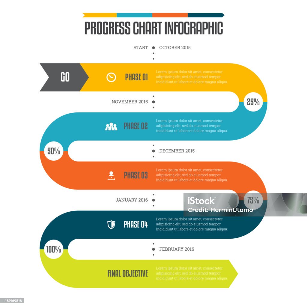 Progress Chart Infographic Stock Illustration - Download Image Now ...