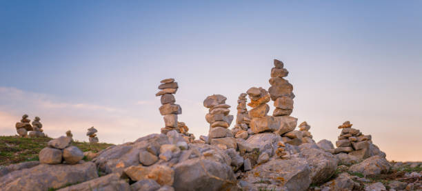 istock Piles of stone at dusk 489169760