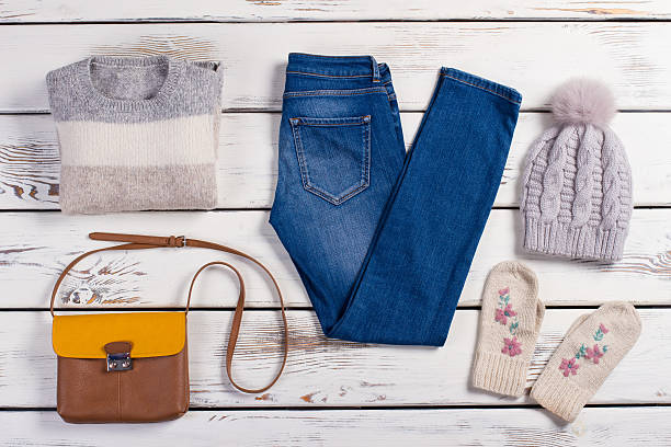 istock Set of winter clothes. 489178936