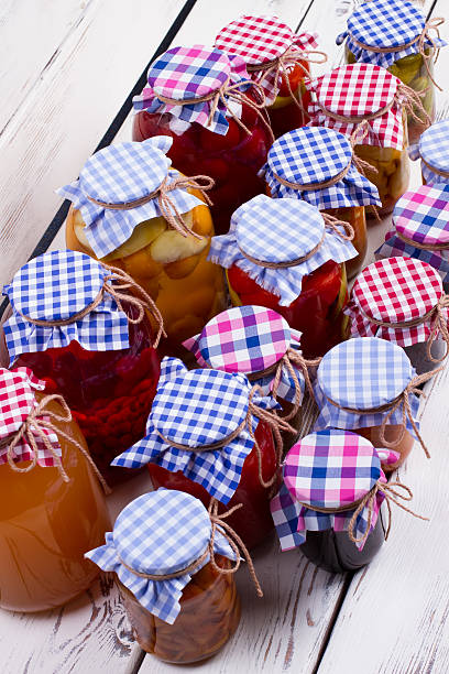 istock Canned food in glass jars. 489179600