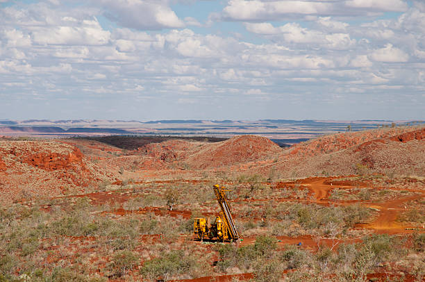 Pilbara - Australia Drilling Field for Iron Ore Exploration the pilbara stock pictures, royalty-free photos & images