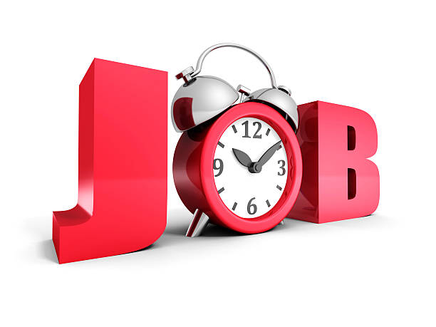 istock Job Time Word With Retro Alarm Clock 489181962