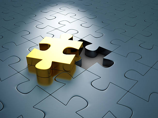 istock Golden Different Jigsaw Puzzle Piece Out From Others 489182000