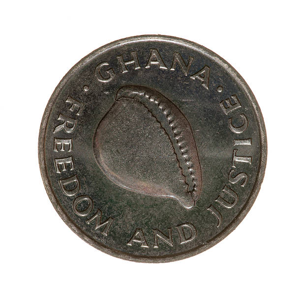 istock Ghana cedi coin twenty isolated on a white background. 489182514