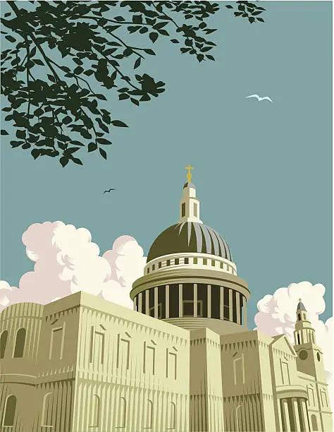 Vector illustration of St Paul's Cathedral