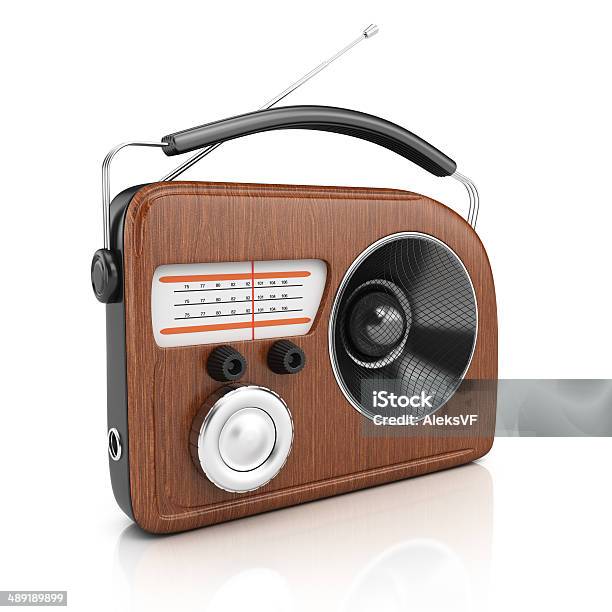 Styl Retro Radio - zdjęcia stockowe i więcej obrazów Analogiczny - Analogiczny, Bez ludzi, Białe tło