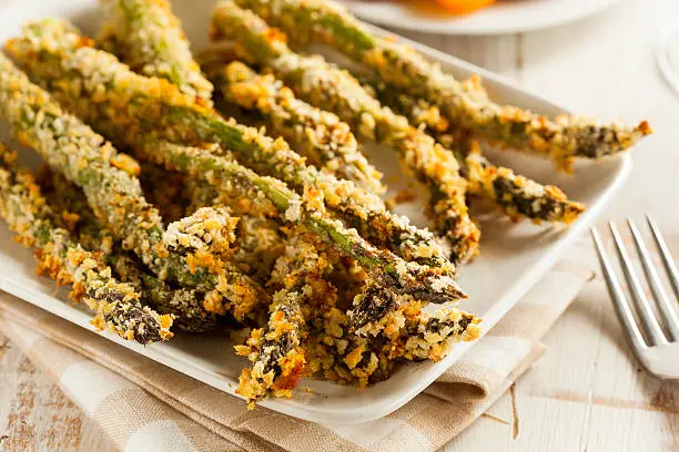 Homemade Panko Breaded Asparagus with Assorted Spices